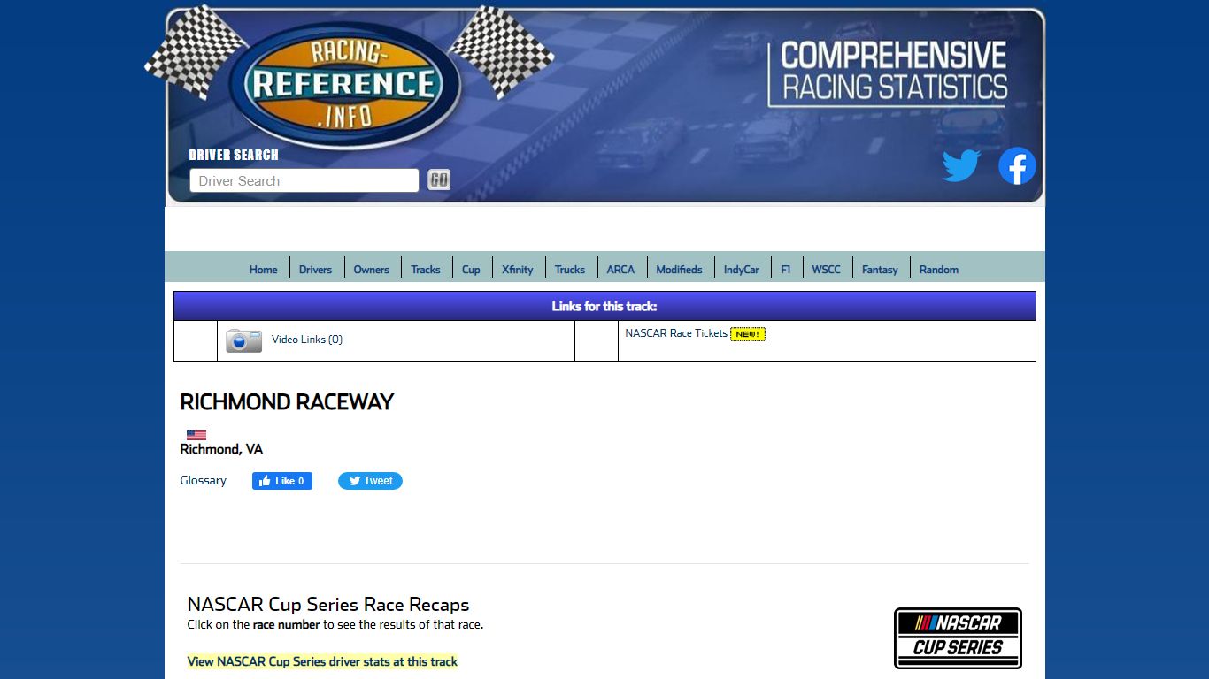 Tracks - Racing-Reference
